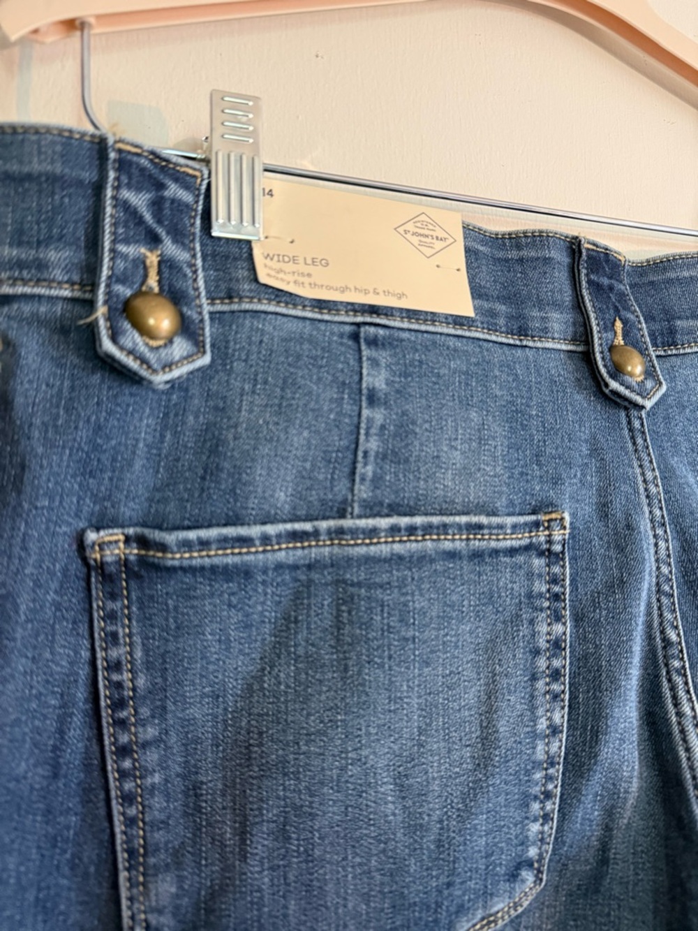 St. John's Bay High-Rise Wide-Leg Jeans NWT Size 14 Stretch Tummy Control Fabric - Picture 9 of 12